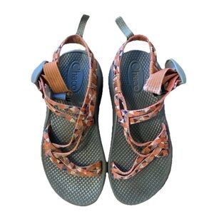Chaco Sandals Youth Big Kid's Orange And Grey Youth Size 2.5